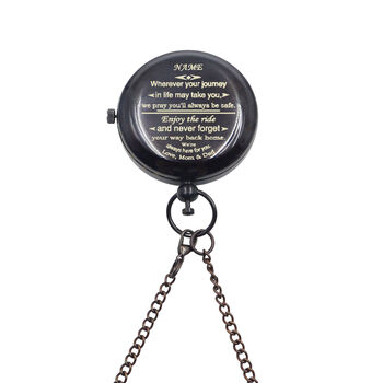 The Admiral Personalised Black Skeleton Pocket Watch For Graduation Gift, 5 of 12
