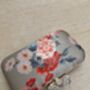 Grey Floral Handcrafted Bow Clasp Clutch Bag, thumbnail 5 of 6