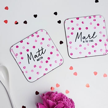 Personalised Dotty Coasters Pair, 5 of 8