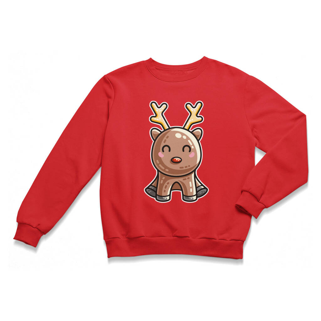 Cute Reindeer Christmas Sweatshirt By Flaming Imp | notonthehighstreet.com