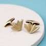 Geometric 9ct Gold Cufflinks. Fan Shape, thumbnail 1 of 6