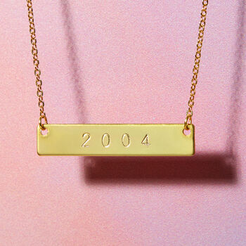 Personalised Birth Year Bar Necklace, 3 of 6