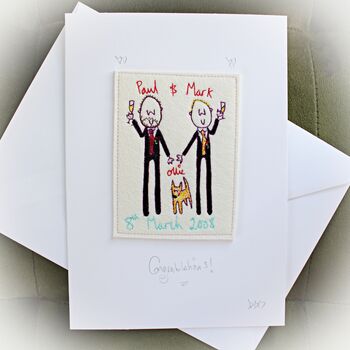 Anniversary Card, Personalised, Embroidered, 2 of 6