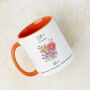 Birth Flower Personalised Water Colour Mug, thumbnail 2 of 12