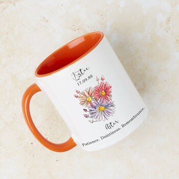 Birth Flower Personalised Water Colour Mug, 2 of 12