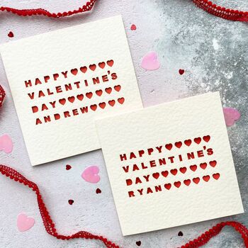 Personalised Laser Cut Heart Valentine's Day Card, 3 of 3