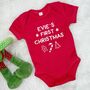 Candy Cane Personalised First Christmas Babygrow, thumbnail 1 of 2