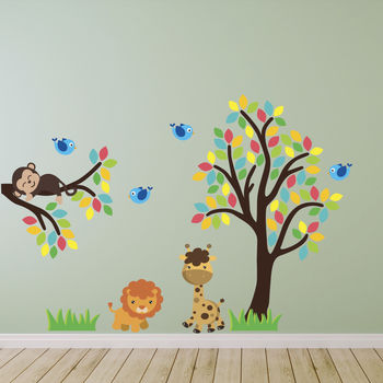 Tree, Branch And Jungle Animals Wall Sticker, 3 of 3