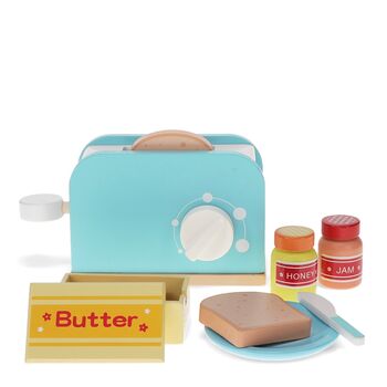 Wooden Toy Breakfast Toaster Playset, 2 of 6