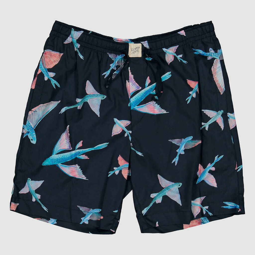 Flying Fish Navy Mens Short Pyjamas By Woodstock Laundry UK ...