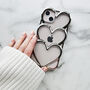 Three Hearts Textured 3D Phone Case, thumbnail 4 of 5