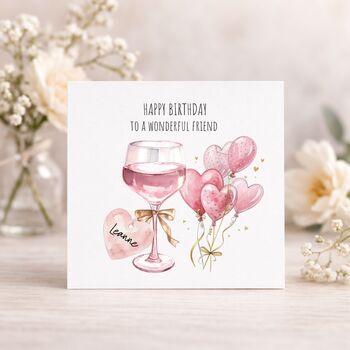 Luxury Personalised Daughter Birthday Card Wine Hearts, 5 of 9