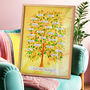 Sunny Personalised Family Tree With 22 Names, thumbnail 1 of 8