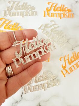 16 X Autumn Baby Shower Confetti, Gender Reveal, Hello Pumpkin, Table Decor, 3 of 5