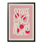Stay Weird Bold Illustrated Playful Print, Typographic Nostalgic Style, Bright Pink Graphic Portrait Artwork Design, A5 A4 A3 A2 A1, thumbnail 3 of 4