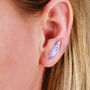 Sterling Silver Feather Detailed Ear Climbers, thumbnail 4 of 8