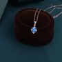 Vintage Style Tiny Blue Opal Pendant Necklace, thumbnail 7 of 12