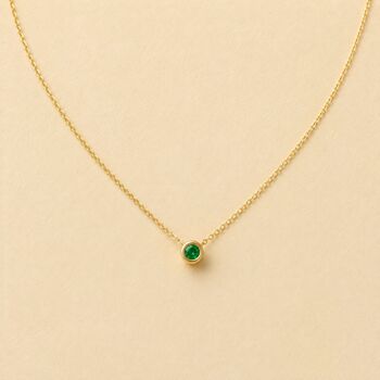 Emerald Bezel Set Stud Earrings, 2 of 5
