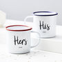 Personalised His And Hers Enamel Mugs, thumbnail 5 of 10