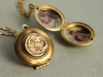 Gold Moon And Star Locket Necklace, 7 of 9