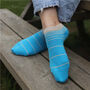 Delicate Celeste And Retro Blue Women's Trainer Socks, thumbnail 5 of 7