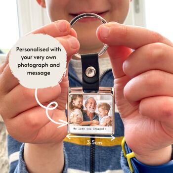 Personalised Photo Grandfather Father's Day Keyring, 4 of 4