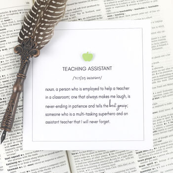 Definition Of Teaching Assistant Personalised Card, 4 of 12