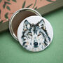 Inky Wolf Compact Pocket Mirror, thumbnail 1 of 5