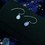 Moonstone Droplet Drop Hook Earrings Sterling Silver, thumbnail 4 of 12