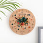 Personalised Peach And Navy Roses Cherry Wood Clock, thumbnail 1 of 3