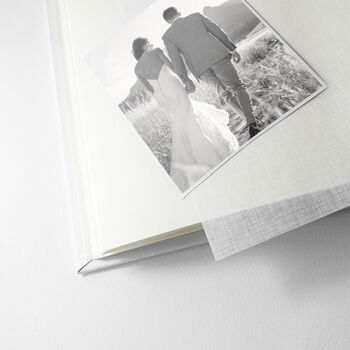 Engraved White Leather Wedding Photo Album, 8 of 12