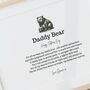 Daddy Bear Poem Print Father’s Day Gift From Son Or Daughter, thumbnail 1 of 10