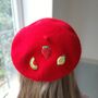 Fruit Design Hand Embroidered Child's Beret, thumbnail 1 of 4