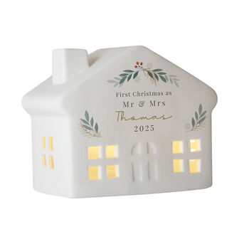 Personalised Christmas Foliage LED House – Light Up Christmas Decoration, 5 of 5