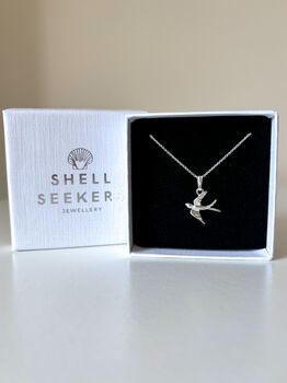 Sterling Silver Swallow Pendant Necklace, 8 of 8