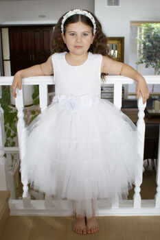 Juniper In Ivory White Party Or Flower Girl Dress, 9 of 10