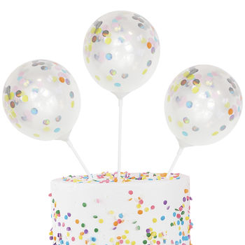 Mini Cake Topper Pastel Confetti Balloons Kit, 2 of 3