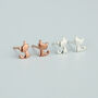 Sterling Silver Cat Silhouette Stud Earrings, thumbnail 2 of 5