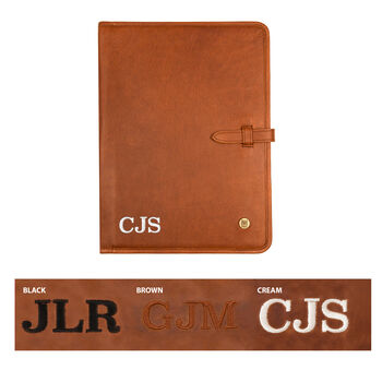 Personalised A4 Leather Document Holder In Brown, 6 of 8
