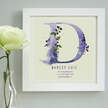 Personalised Dreamy New Baby Framed Print, 3 of 11