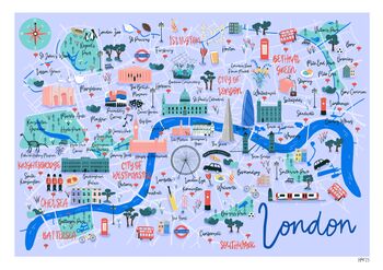 London Map Art Print, 3 of 4