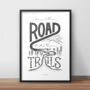 'Leave The Road' Typographic Cycling Art Print, thumbnail 1 of 3