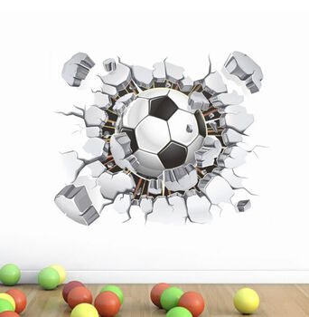 3D Effect Football Removable Wall Sticker, Two Sizes, 7 of 10