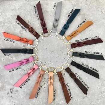 Personalised Leather Keyring With Twist Detail, 4 of 11