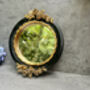 16cm Black And Gold Decorative Wall Mirror – Floral Motif, thumbnail 10 of 12