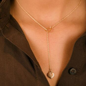 Silver Plated Heart Y Shape Lariat Necklace, 3 of 4