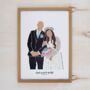 Christian Wedding Gift Couple Portrait With Bible Verse, thumbnail 3 of 12