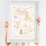 Personalised Keepsake Birth Print Lullaby Animals, thumbnail 2 of 7