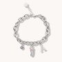 Charm Builder™ Silver Chunky Oval Chain Multi Charm Bracelet, thumbnail 2 of 9