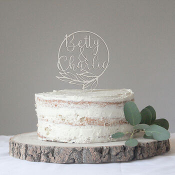 Personalised Floral Wedding Cake Topper, 3 of 5
